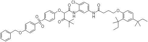 30744-85-5 N-[5-[[4-[2,4-bis(1,1-dimethylpropyl)phenoxy]-1-oxobutyl]amino]-2-chlorophenyl]-4,4-dimethyl-3-oxo-2-[4-[[4-(phenylmethoxy)phenyl]sulphonyl]phenoxy]valeramide