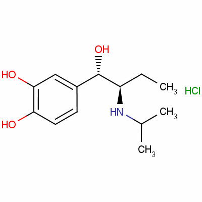 (R,*)-()-4-[1-hydroxy-2-[(1-methylethyl)amino]butyl]pyrocatechol hydrochloride [2576-92-3]